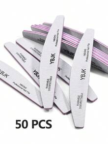 YBJK Paket berisi 10 kikir kuku profesional berbentuk setengah bulan (kekasaran 180/240) - Grey - View 12