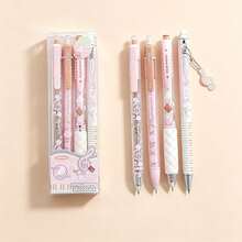 2/4pcs Strawberry Chocolate Scented Pen Set: 0.5mm Retractable Ballpoint Pens, Includes 1 Scented Pen And 1 Erasable Pen, Quick-Drying Black Ink, Suitable For Writing, Ergonomic Grip, Ideal For Study, Exams And Office Use - A - View 9