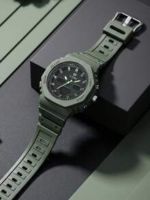 TOMI Dry Battery Personalized TPU Material Minimalist Dual-Core Sports Watch Dual Display Electronic Watch Suitable For Daily Life Holiday Gift - Green - View 3