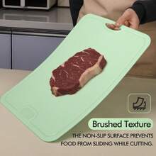 1pcFood-Grade TPU Cutting Board, Mildew-Proof Double-Sided Cutting Board With Hanging Holes, Separate Raw And Cooked Kitchen Preparation Board, Special For Cutting Fruits, Vegetables And Meat, Easy To Clean With One Flush, And Odor-Free Househol - 1pc Green - View 6