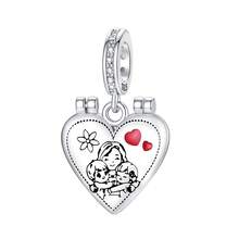 1Pc Pink Mother'S Day Gift Love Best Mom Daughter Hug Mom Pendant Charm Fit Original Bracelet Necklace Silver Plated Beads For Diy Jewelry Making Gift - Silver - View 14