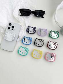 Sanrio Hello Kitty Cartoon Cat Phone Stand Mirror Sticker Adhesive Mirror Bow Tie Cat INS Style Retractable Phone Holder - Multicolor - View 10