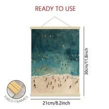 1pc Captivating Ocean Swimming Canvas Art - Unframed Beach Hut Decorative Painting, Simple Wall Art For Living Room And Bedroom - Multicolor - View 17