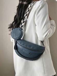 Fashionable Versatile Waist Bag Chest Bag Unisex All-Season Style - Blue - View 8