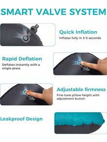 Portable Inflatable Pillow Outdoor Nap Pillow Multi-Color Jacquard TPU Inflatable Pillow For Traveling Camping Napping Desk Rest For Men Women Gift For Vacation And Outdoor Use Camping Essentials Accessories Holiday Essentials - Multicolor - View 5
