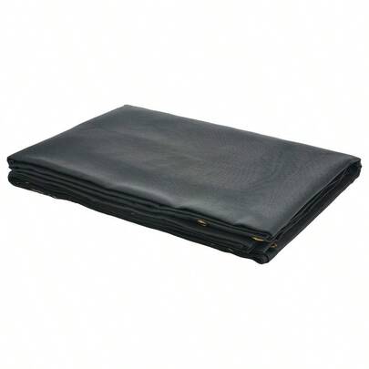 Dump Truck Mesh Tarp, 8x 18 Ft, PVC Coated Black Heavy Duty Cover With 5.5" 18oz Double Pocket, Brass Grommets, Reinforced Double Needle Webbing Fits Manual Or Dump Truck System