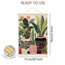 1幅波西米亚风格室内植物帆布墙画 - 现代装饰风景海报，经典室内墙面装饰，适用于客厅、卧室、浴室、餐厅，不含画框 - 彩色 - 查看 15
