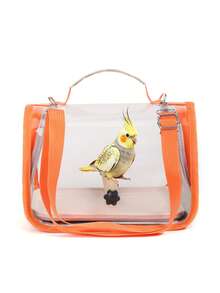 Parrot Outdoor Portable Bag, Breathable Bird Carrying Bag, Hands-Free Small Pet Cage, With Breathable Mesh Window, Parrot Backpack, Convenient For Taking Pets To Vet, Shopping, Hiking, Transparent Portable Bird Travel Case - Multicolor - View 12