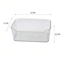 23x15x8.5cm Clear Plastic Rectangular Storage Box, Bathroom Vanity Organizer Tray, Makeup Skincare Holder For Dresser Countertop - Black - View 5