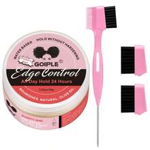 Goiple 80g Edge Control Wax, Strawberry Scent, Strong Hold Gel, Enriched With Moroccan Argan Oil And Olive Oil, Non-Greasy, No Flaking, No Residue, Long-Lasting Hold, Anti-Frizz, Professional Styling Gel, Suitable For Braiding, Set Includes Multi-Function Edge Control Brush With Replaceable Brush Head - Full Size - View 12
