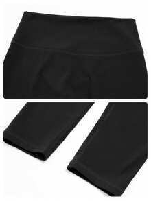 MFVIM 2pcs Set Neck-Hanging Backless Sports Bra & High-Waist Slimming Micro-Compression Peach Butt Cropped Yoga Pants For Women - Premium Black - View 12