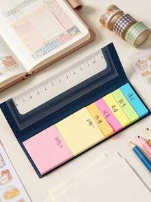 Colorful Index Tabs, Eye-Catching Marker Stickers With Ruler Scale, Sticky Notes With Ruler Scale Page Labels, Student Index Tabs With Ruler Scale, Office Planner Page Marker Stickers, Sticky Notes, Index Tabs, Page Markers, Bookmarks, Memo Labels, Divider Stickers, University Notebook Classification Scale Labels, Student Stationery, Office Supplies, Back To School, Notebook Accessories, Planner/Diary Labels, Back To School Gifts, Teacher's Day Gifts - Multicolor - View 6