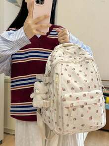 Fashionable Women's Backpack, Multi-Compartment Multi-Pocket, Thick Durable Student Backpack, Multi-Functional Casual Backpack - Multicolor - View 6