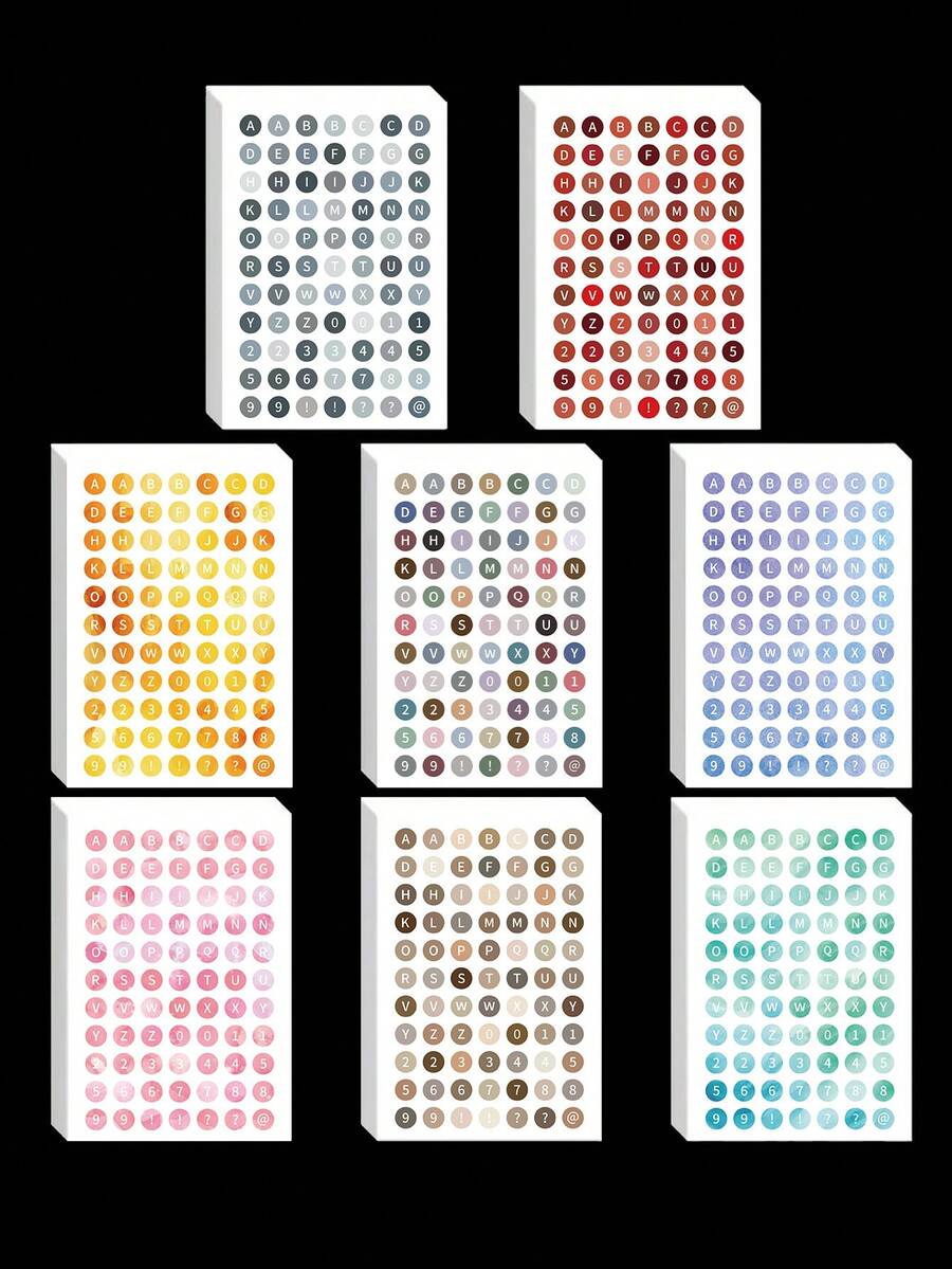 SCXXBSW 8pcs Digital Lettering Stickers – PVC Decorative Graffiti Stickers Suitable For Notebooks, Car Planners And Mobile Phone Cases. These Colourful Decals Are Perfect For Winter And The New Year. - A - View 1