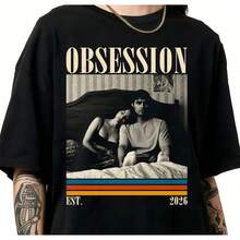 Camiseta Vintage con Panel de Cómic de Película de Terror Obsession, Camiseta Gráfica de Película de Thriller Oscuro Retro, Fan de Thriller Espeluznante. - Negro - Ver 1