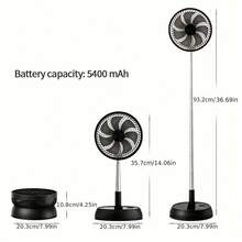 Outdoor Aluminum Alloy Foldable Fan, Portable Remote Control Quiet Timed Vertical Telescopic 7200mAh High Airflow Long Lasting Battery, Multifunctional Fan For Home & Camping - Other - View 15