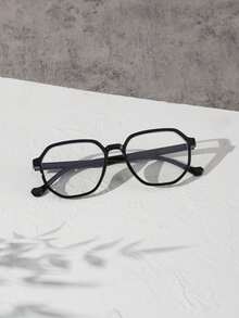 1 PC Women's Geometric Glasses Frame Black Translucent Gray Lightweight PC Frame Clear Lens Casual Style For Daily Office Commute With Glasses Box - Multicolor - View 2