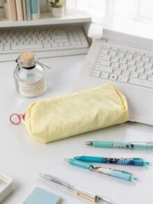 4pcs/1pc Macaron Color Aesthetic Pencil Case, Portable Large Capacity Minimalist Stationery Storage Bag, All-Season Unisex Pencil Pouch, Suitable For Students, Teenagers, Adults, School, Office, Home, Learning, Journaling, Crafting, Daily Use - Multiple Styles - View 13