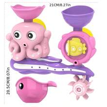 Octopus Water Play Spinning Water Wheel ABS Material Bathroom Track Baby Bath Toy, Water Game Function And Animal Characters - Fun Bath Time Learning Toy For Toddlers And Preschool Children - Multicolor - View 6