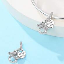 1pc S925 Sterling Silver Lifestyle Charm Bead, Crown, Heart Gesture, Commemorative Plaque, Teapot Coffee Cat Multiple Styles, Colorful Zirconia Enamel Exquisite Details, Comes With Gift Box, Suitable For Bracelet Necklace, Handmade DIY Jewelry, Daily Gentle Gift Accessory - Multicolor - View 9