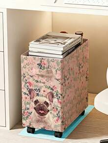1 Storage Basket, Can Be Used As A Laundry Hamper And Clothes Basket For Sorting Dirty Laundry. Designed With Puppy Prints. This Foldable Movable Household Storage Rack Is Fitted With Smooth Rolling Wheels And Provides Large Storage Space. - Multicolor - View 4