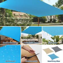 95% UV Block Waterproof Sun Shade Sail - Outdoor Patio Canopy Awning - Durable Rectangle Shade Cloth for Backyard, Garden, Deck, and Yard, 10 x 13 FT - Azul - Ver 7
