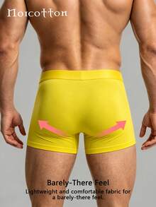 Norcotton 1pc Men's Yellow Pure Cotton Boxer Shorts - Yellow - View 2