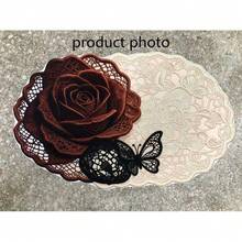 1pc Lace Rose Bath Mat, Bathroom Rug, Doormat, Small Rug, Carpet, Floor Mat, Home Decor, Area Rug, Outdoor Mat, Home Decor, Area Carpet, Bedroom Rug, Washable Carpet - Multicolor - View 3