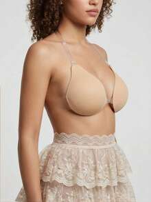 2 Packs Self-Adhesive, Halter-Style Design With A Clear, Transparent Strap That Wraps Around The Neck, Providing A Push-Up And Enhancing Effect. - Multicolor - View 2