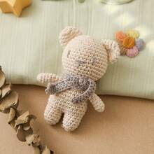 Handmade Knitted Bear Rattle, Baby Hand Rattle, Grasping Toy, Built-In Bell, 3D Cute, Rich Details, Attract Baby's Attention, Exercise Baby's Hearing, Perfect Birthday Memorial Gift, Halloween Gift, Christmas Gift For Baby - Multicolor - View 3
