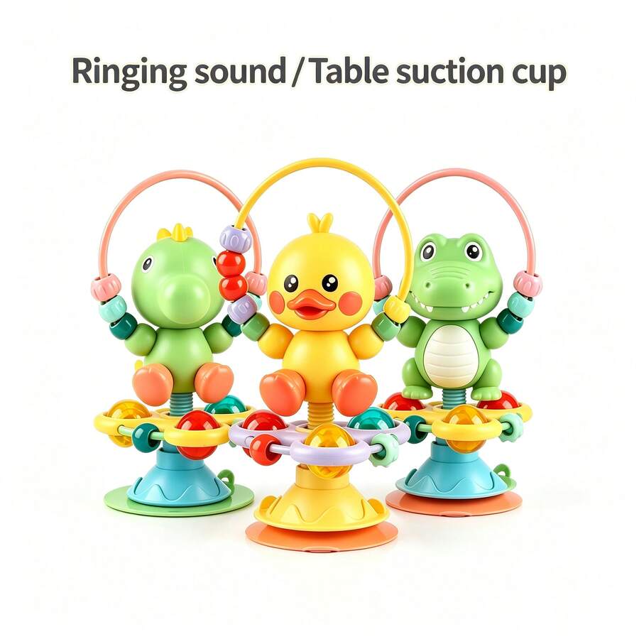 Baby High Chair Suction Cup Toy, Early Education Intellectual Grasping Rattle Toy, Soothing Enlightenment Toy - 彩色 - 查看 1