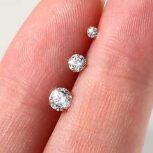 4Pcs Sets G23 Flat Back Cartilage Ear Rings Titanium Alloy Extended Internally Threaded Lip Piercing 2/3/4MM Helix Piercing Jewelry - Silver - View 4