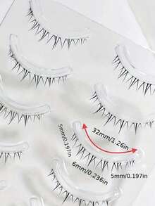 5 Pairs Cartoon Flame Lower Eyelashes, Thin And Soft Lower Eyelashes, Naturally Enlarging Eyes, Full Lash, Transparent Stem For Comfortable Wear, No Heavy Feeling - Black - View 3