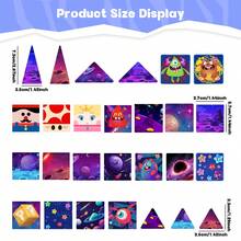 52/60 PCS Colorful Magnet Tiles STEM Educational Stacking Castle Construction Toy, Sensory Play Gift For Boys Girls Circus Cartoon Printed Magnetic Building Blocks Set For Kids Ages 3+ - Multicolor - View 9