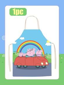 Peppa Pig Cartoon Household Waterproof Four-Piece Waterproof And Oil-Repelling Fabrics Wide Collar Tieless Design Anti-Dirt And Protection Garment For Cooking, Baking, Handicraft Painting, And Kitchen Cleaning Adult Cartoon Apron - Multiple Styles - View 14