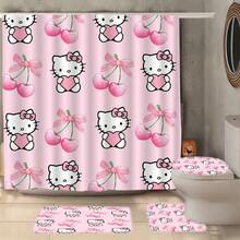 4件組 Sanrio Hello Kitty 浴簾套組，為現代浴室增添節慶氛圍與時尚風格，實用配件搭配裝飾亮點，是令人驚艷的禮品選擇 - 4-piece shower curtain set - 查看 2