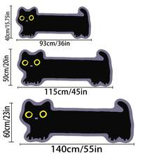 1pc, Black Cat Pattern Kitchen Bedroom Rug, Non-Shedding Hallway Carpet, Easy To Store And Clean, Soft And Comfortable Floor Mat For Home Rooms, Decorative Exquisite Fashion Carpet, Suitable For Living Room, Kitchen, Entrance, Bedroom, Washing Machine, Fireplace, Patio, Bathroom, Sunroom, Foyer, Hotel Hallway - Multicolor - View 5