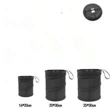 Foldable Hanging Multi-Function Car Storage Bucket, Outdoor Camping Chair Back Hanging Trash Can, Car Trash Can, Car Accessories, Mini Trash Can, Travel Cleaning, Picnic, Party Trash Can - Black - View 5