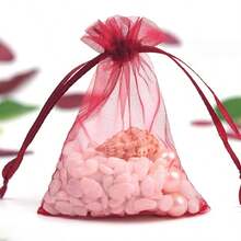 10/100pcs Organza Gift Bags, Jewelry Pouches, Small Mesh Bags With Drawstring, For Packaging Transparent Bags, Bags With Drawstring, For Packaging Transparent Bag…Jewelry Bags, Small Gifts, Wedding Favors,Organza Candy Bags, Wedding Candy Table Decor - Multicolor - View 17