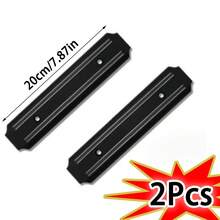 2pcs (Total Length 40cm) Black Magnetic Wall-Mounted Knife Rack, Fashionable Kitchen Storage Organizer For Knives, Scissors And Other Tools, Durable Plastic Material, Suitable For Home And Restaurant Use, Meets Household Tool Storage Needs - Set - View 13