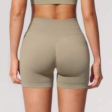 Women's Knitted High Elasticity Sports Shorts, Butt-Lifting Design, Perfect For Sports And Exercise - Grey - View 6