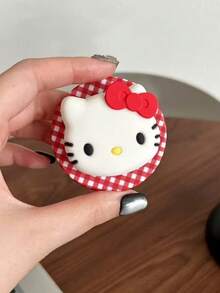 SANRIO 1PC Plaid 3D Kitty Cat Head Magnetic Phone Stand, Compatible With Phone Case, Anti-Drop, Strong Magnetic Adsorption, Retractable Desktop Stand - Multicolor - View 15