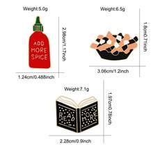 1 Pc Of Fun Cartoon-Themed Sandwich Hot Sauce And Fries Alloy Brooch Perfect For Students To Wear On Bags As A Unique Accessory - Multicolor - View 11