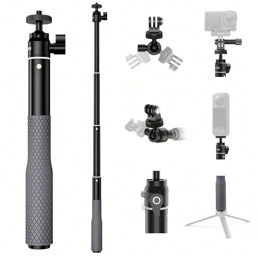 TELESIN 360° Waterproof Selfie Stick For For Go Pro D J I Osmo Action Underwater Dive Diving Extension Stick Pole Monopod For Pocket 4 3 Xtra Muse Luna Ultra X5