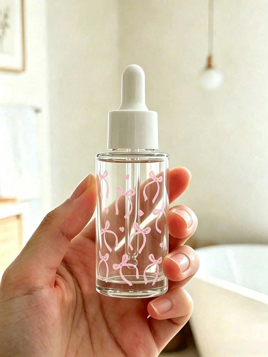 粉色蝴蝶結印花透明滴管瓶-精油分裝瓶,旅行便攜空瓶;適用於旅行、度假、居家裝飾(客廳、臥室、浴室)及各種場合(婚禮、派對、生日);適合送給女性、父母和朋友的禮物;兼具實用性與趣味性 - 彩色 - 查看 1