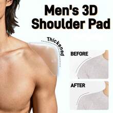 2pcs Men's Silicone Shoulder Pads, Extra Thick Right Angle Shoulder Pads, Sweat-Proof Non-Slip, Men's Exclusive Glue-Free 3D Shoulder Pads - 2PCS - View 1