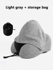 Adjustable Hooded U-Shaped Neck Pillow, Polyester Fiber Material, Hand Washable, Multiple Colors Available, Suitable For Car Travel And Outdoor Use, Comfortable Fit And Neck Support - Hooded Pillow - View 13