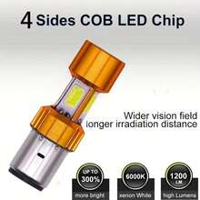Heyword H4/P15D/BA20D 27W LED 3 COB Motorcycle Bulb 1300LM 6000K - H4-3COB - View 9