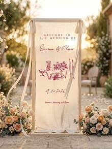 客製化婚禮歡迎牌 布製婚禮歡迎橫幅 現代風婚禮歡迎布旗 波希米亞婚禮 新娘派對個性化姓名客製歡迎牌 極簡風客製歡迎牌 布製歡迎牌 婚禮佈置 個性化派對裝飾 極簡風布製歡迎牌 - 彩色 - 查看 4