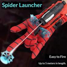 1 Set Fun Durable ABS Spider Web Launcher Gloves, Red & Blue Hero Toy, Suitable For Teens And Adults, Perfect For Halloween, Christmas And Party Games, Novel Interactive Suction Cup Shooting Toy, Parent-Child Interaction, Perfect Birthday Gift - Multicolor - View 5